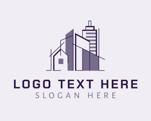 Architectural - Violet Building Structure logo design