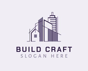 Violet Building Structure logo design