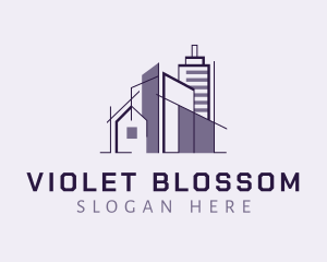 Violet Building Structure logo design