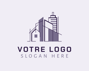 Violet Building Structure logo design