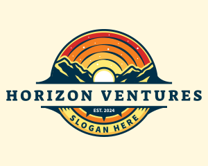 Horizon - Sunset Mountain Travel logo design