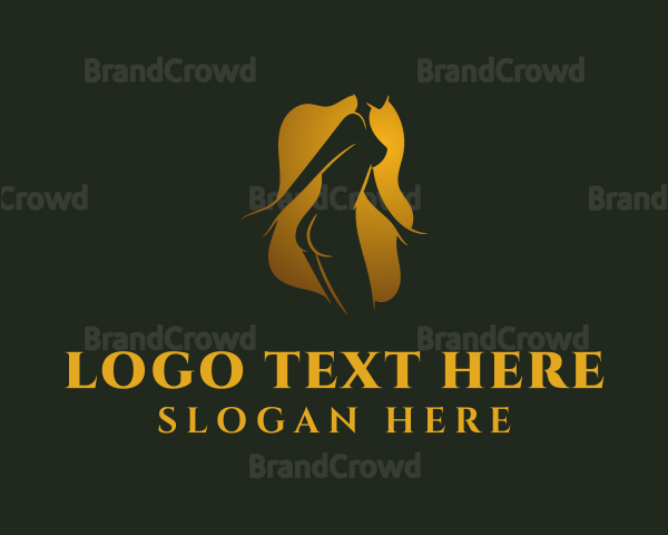 Gold Sexy Woman Logo