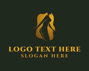 Waxing - Gold Sexy Woman logo design