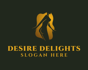 Gold Sexy Woman logo design