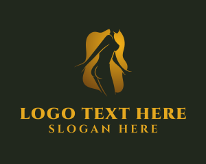 Modeling - Gold Sexy Woman logo design