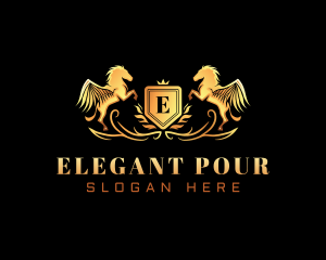 Luxury Crest Pegasus logo design