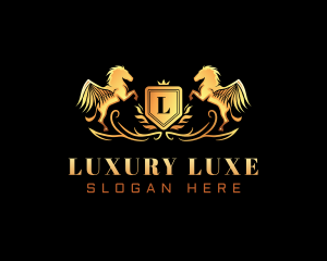 Luxury Crest Pegasus logo design