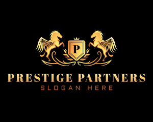 Elite - Luxury Crest Pegasus logo design