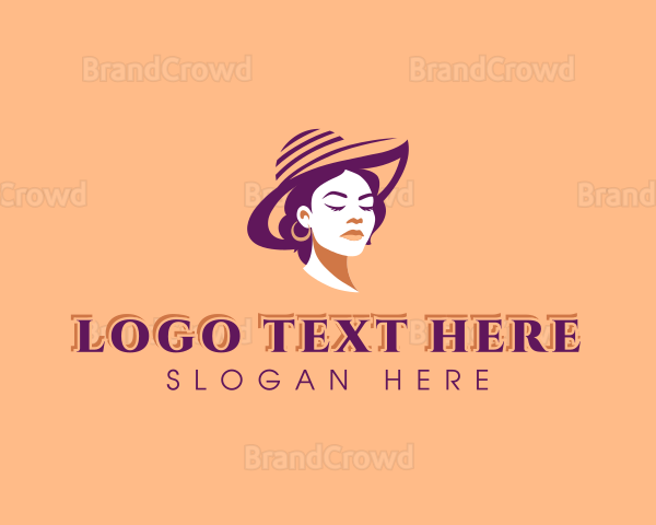 Hat Woman Fashion Logo