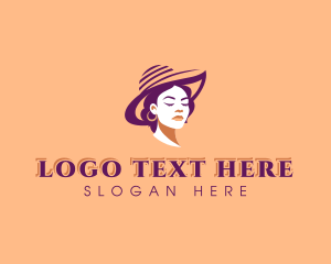 Fascinator - Hat Woman Fashion logo design