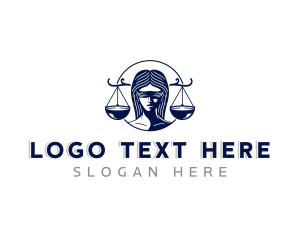 Blindfolded - Legal Scale Woman logo design