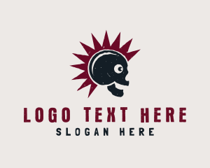 Streetwear - Mohawk Rock Band Skull logo design