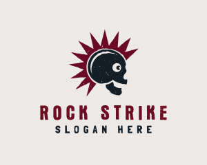 Mohawk Rock Band Skull  logo design