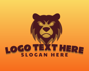 Animal Mascot - Angry Brown Bear Gaming Mascot logo design