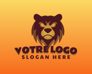Angry Brown Bear Gaming Mascot logo design