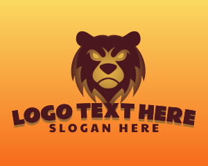 Character - Angry Brown Bear Gaming Mascot logo design