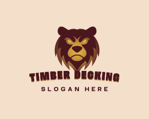 Angry Brown Bear Gaming Mascot logo design