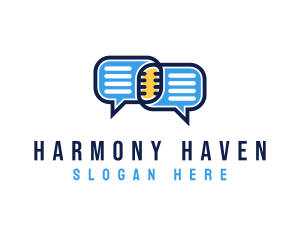 Harmony - Podcast Chat Bubble logo design