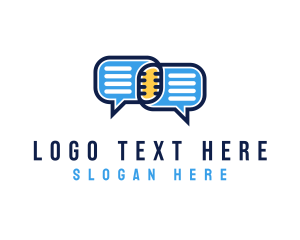 Broadcast - Podcast Chat Bubble logo design