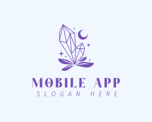 Crystal Moon Leaves Logo