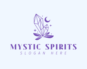 Crystal Moon Leaves logo design