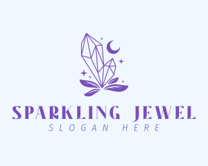 Crystal Moon Leaves logo design