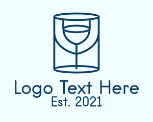Liquor Shop - Minimalist Wine Glass logo design