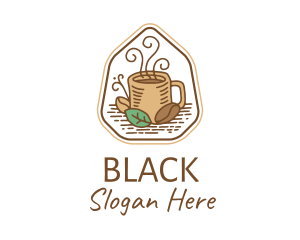 Natural Coffee Bean Cup Logo