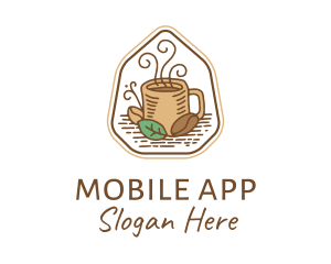 Natural Coffee Bean Cup Logo