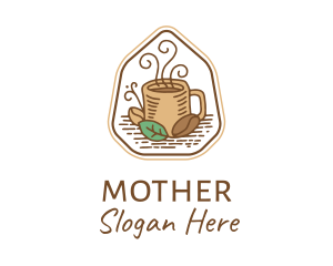 Natural Coffee Bean Cup Logo