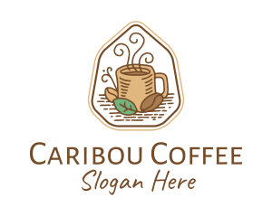 Natural Coffee Bean Cup logo design