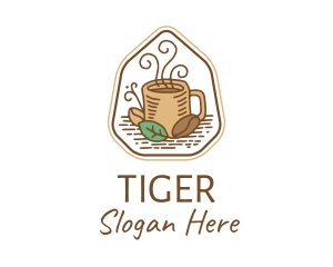 Latter - Natural Coffee Bean Cup logo design