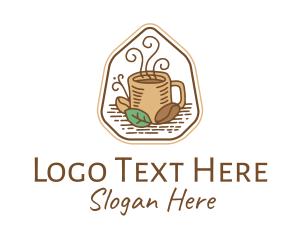 Natural Coffee Bean Cup Logo