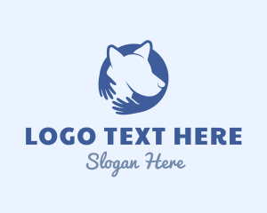 Adopt - Dog Hug Hands logo design