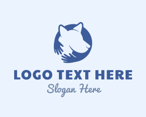 Vet - Dog Hug Hands logo design