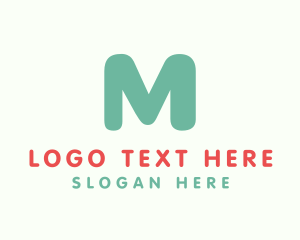 Teal - Cute Turquoise Letter M logo design