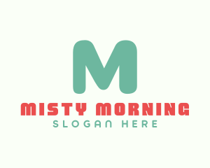 Cute Turquoise Letter M logo design