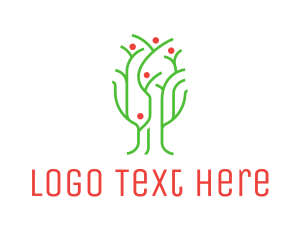 Sauna - Thin Green Tree logo design