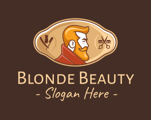 Blonde - Hipster Men’s Barber logo design