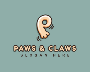 Pet Paw Letter P logo design