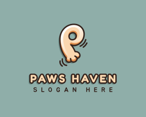 Pet Paw Letter P logo design