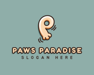 Pet Paw Letter P logo design