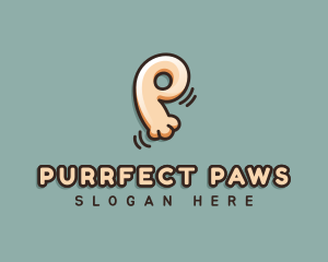 Pet Paw Letter P logo design