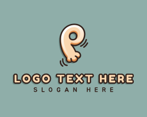 Litter - Pet Paw Letter P logo design