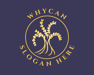 Gold Natural Wellness Tree Logo