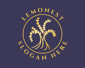 Asset - Gold Natural Wellness Tree logo design