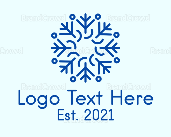 Cool Snowflake Blizzard Logo