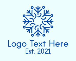 Frozen - Cool Snowflake Blizzard logo design