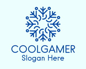 Cool Snowflake Blizzard Logo