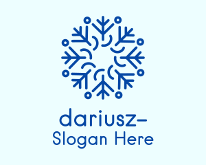 Cool Snowflake Blizzard Logo